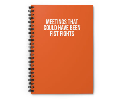 Orange office humor notebook with sarcastic quote on cover