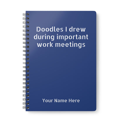 Dark blue softcover personalized notebook for office sarcasm and workplace fun