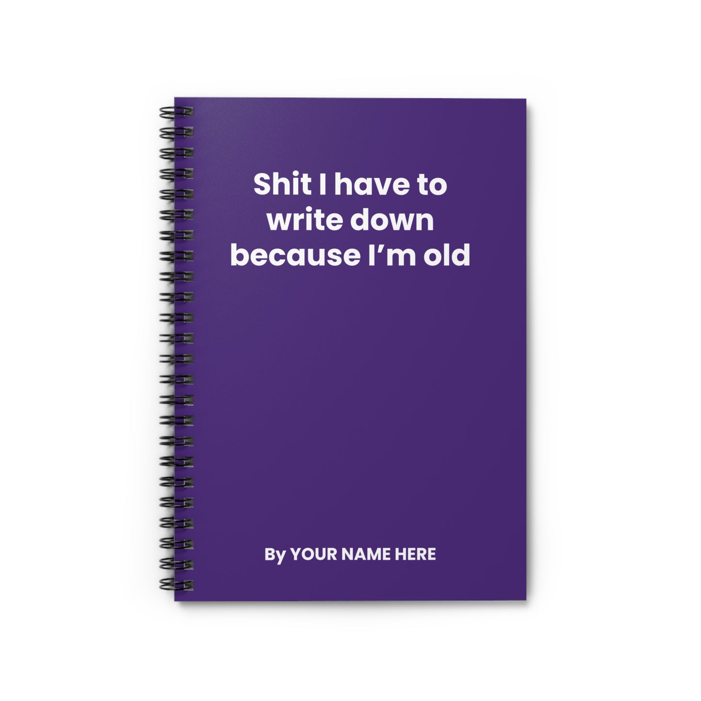 Purple spiral-bound funny notebook with profanity – great work humor gift