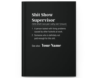 Black book with white text on a white background