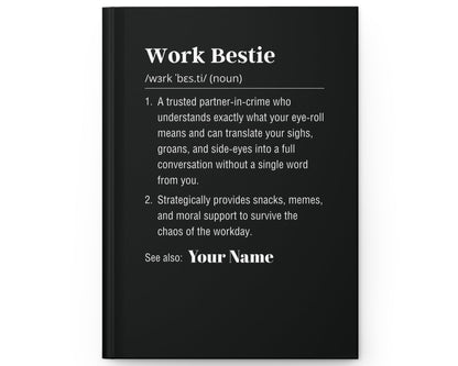 Personalized Work Bestie Definition Hardcover Journal