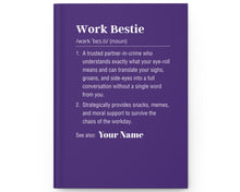 Personalized Work Bestie Definition Hardcover Journal