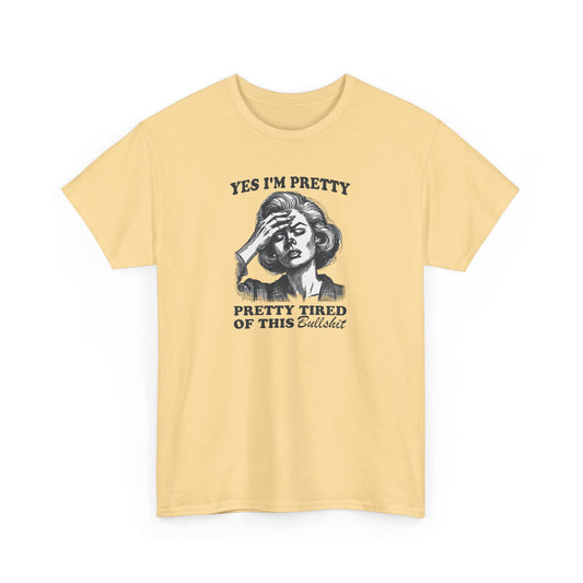 Yellow haze Gildan 5000 T-shirt with snarky corporate burnout quote – perfect for work