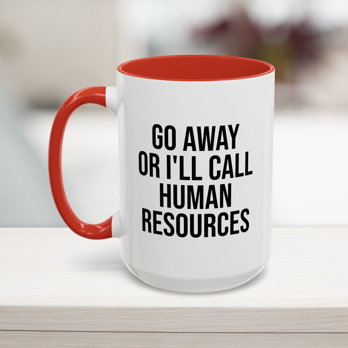 Red 15oz corporate office humor mug – a funny and bold coffee cup for workspaces