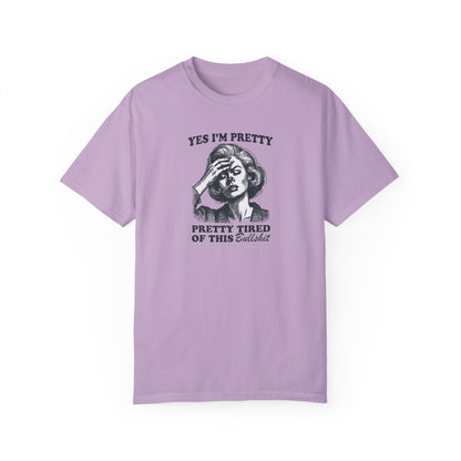 Hilarious office stress relief tee in orchid – sarcastic casual Friday outfit