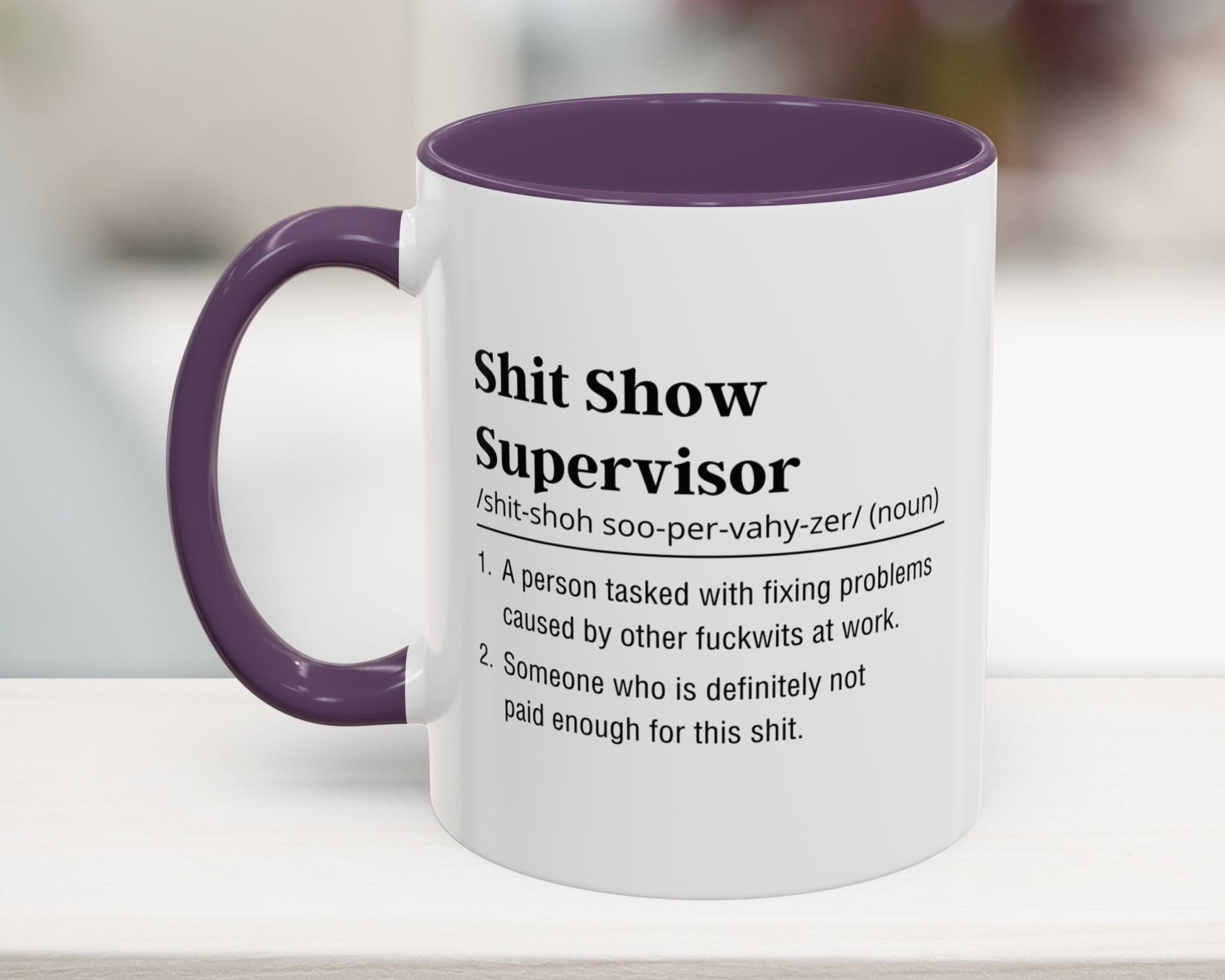 Purple hilarious coworker mug – Shit Show Supervisor – Funny gift for office employees and bosses uk