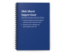 Dark blue funny office notebook – Shit Show Supervisor – Sarcastic gift for coworkers and team leads