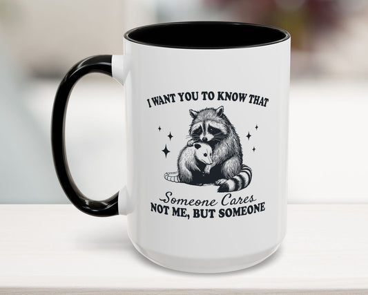 Black 15oz sarcastic coworker mug with raccoon and possum – funny gift