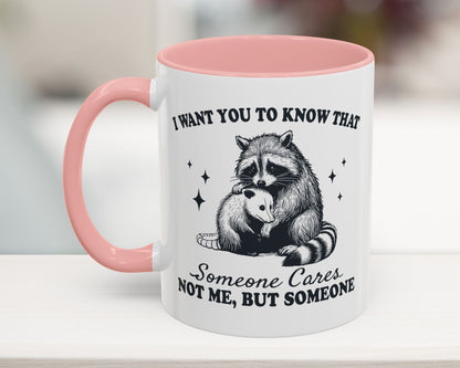 Pink 11oz “Someone Cares, Not Me” mug – sassy secret Santa office gift