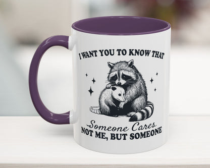 Purple 11oz sassy raccoon mug – funny sarcastic gift for colleague