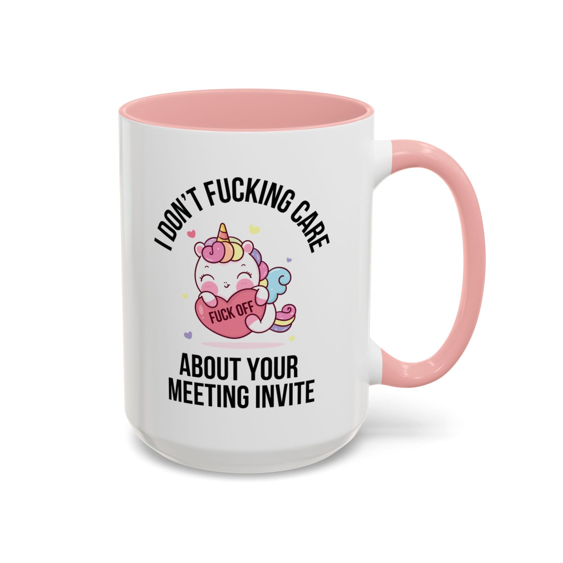 Snarky office gift for employees – sarcastic unicorn coffee mug in pink 15oz