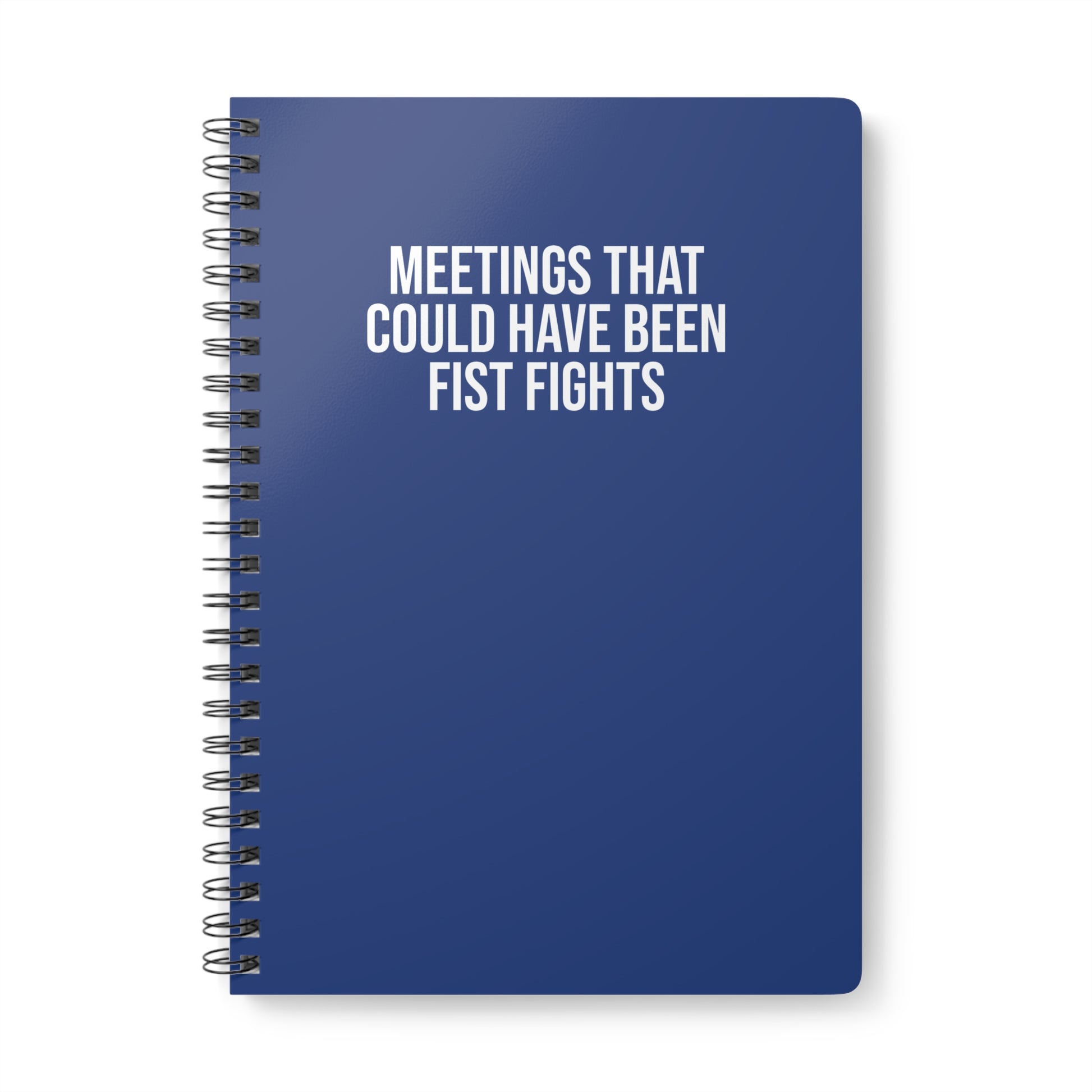 Dark blue office humor notebook, A5 wirobound