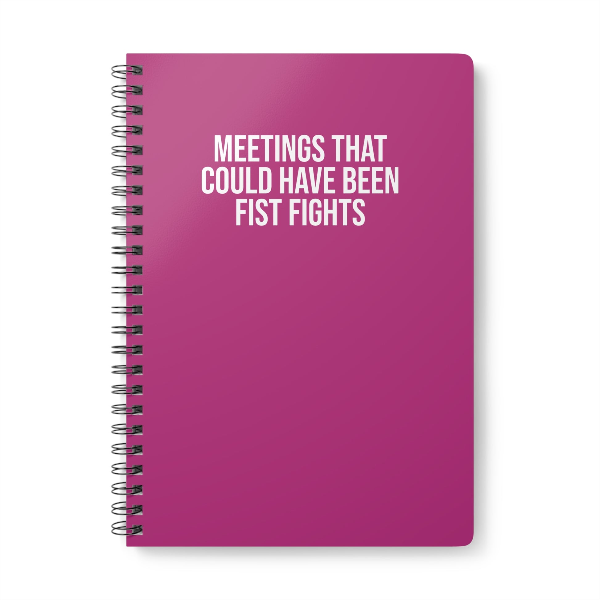Pink sarcastic wirobound notebook for office life