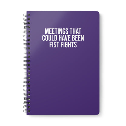 Purple funny A5 spiral notebook about meetings